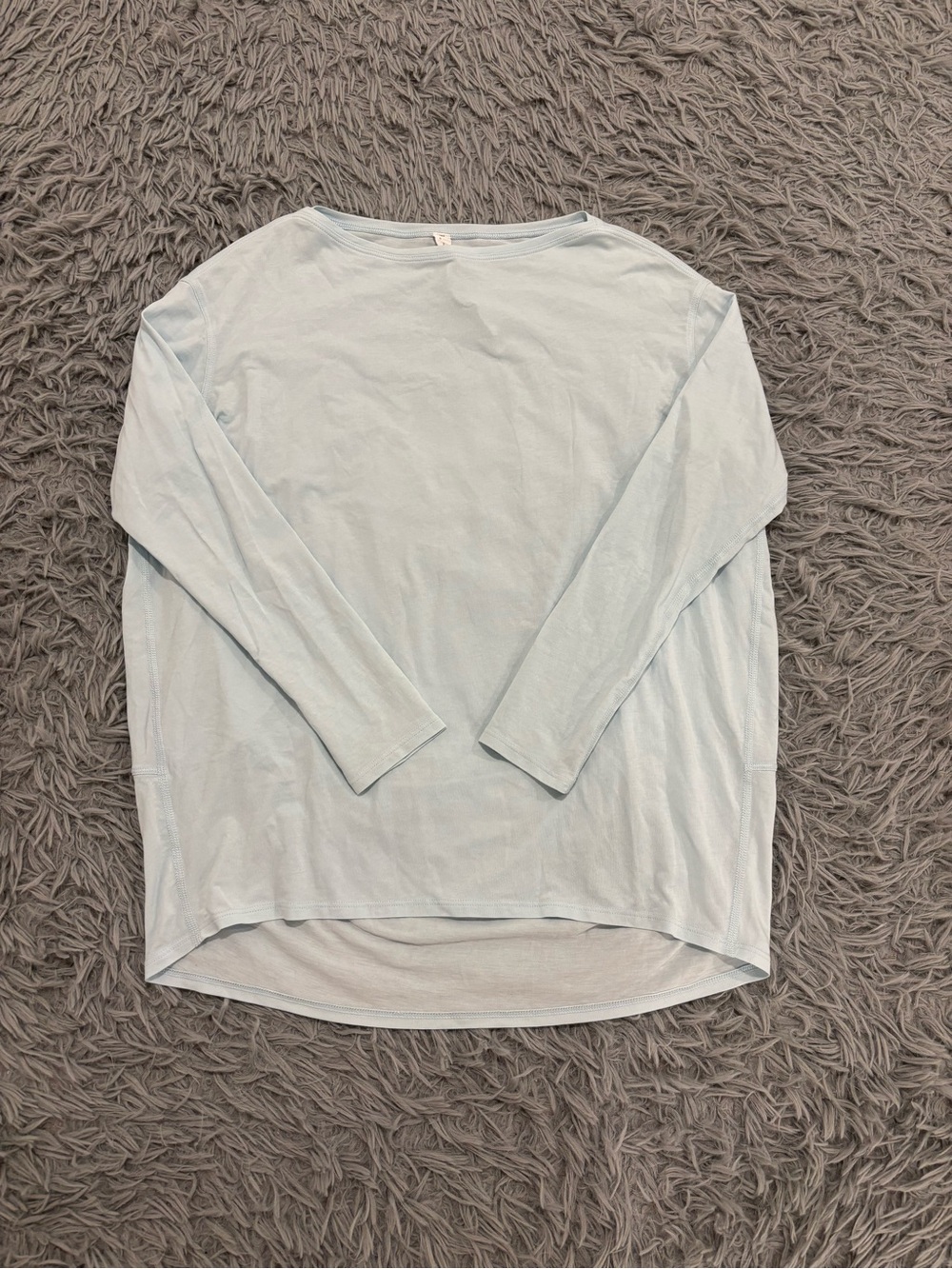 Lululemon Womens Back In Action Long Sleeve Top Size 2 Blue Oversized Loungewear